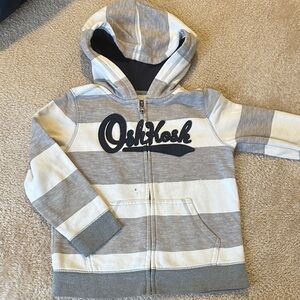 OshKosh B'gosh Kids Gray and White Striped Hoodie